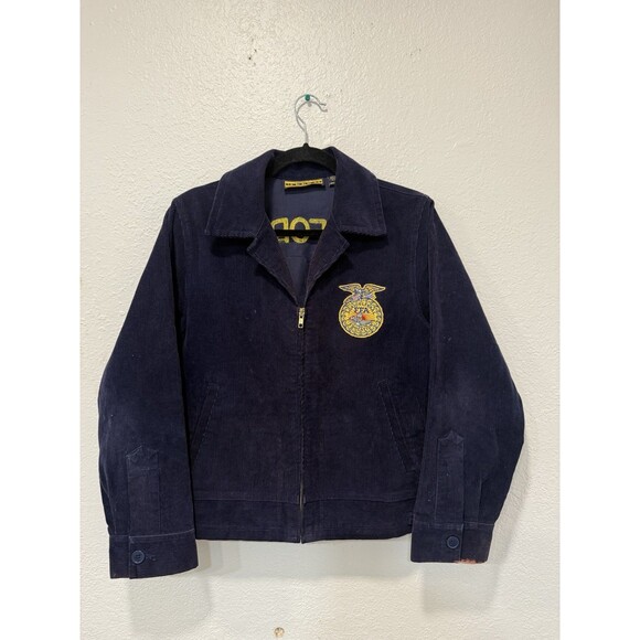 FFA Other - Vintage FFA Jacket Blue Corduroy Farmers 1990s  California Bear River sz34